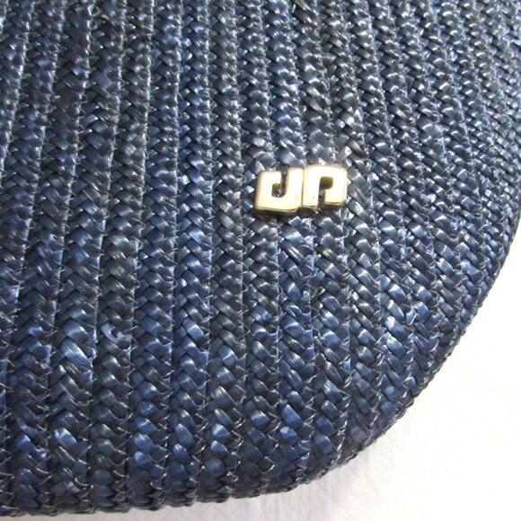 Pier Giorgio Vintage 1980’s blue woven straw purse handbag tote - Picture 2 of 4